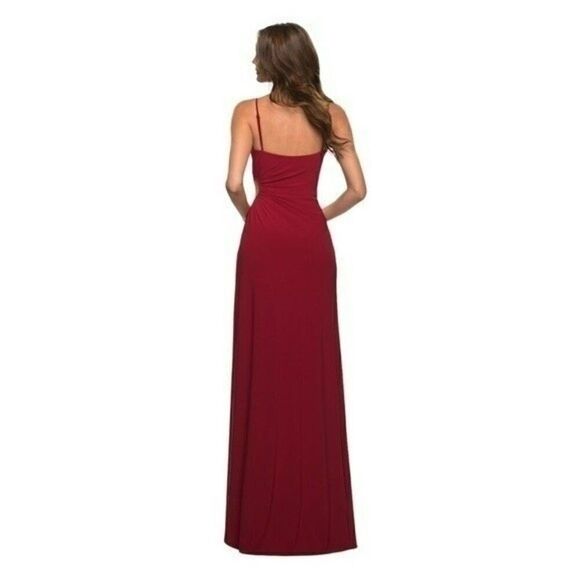 La Femme Red Side Cutout Gown Style 30439 NWT - Picture 2 of 12